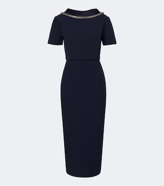 Embellished crêpe midi dress | Roland Mouret