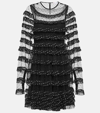 Minikleid aus Point d'Esprit-Tüll und Georgette | REDValentino