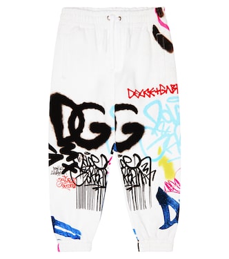 Pantalon de survêtement imprimé en coton | Dolce&Gabbana Kids