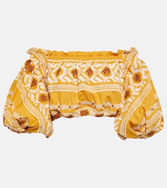 Cropped-Top Cañaveral aus Baumwolle | Johanna Ortiz