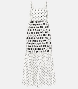 Robe midi imprimée en coton mélangé | Tory Burch