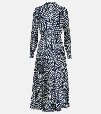 Robe chemise en soie à carreaux | Tory Burch