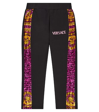بنطلون رياضي قطن جيرسيه مخلوط Baroccodile | Versace Kids