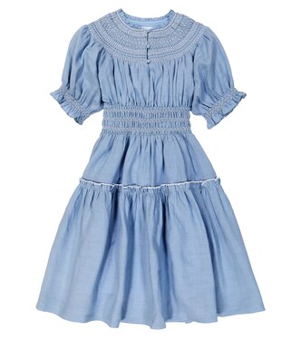 Evelina embroidered ramie dress | C'era Una Volta