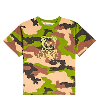 Camouflage cotton-blend jersey T-shirt | Moschino Kids