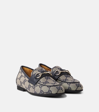 Horsebit GG Canvas loafers | Gucci Kids