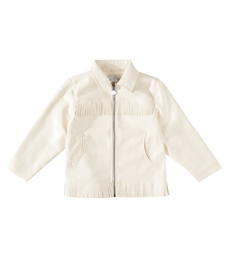 Fringed faux leather jacket | Stella McCartney Kids