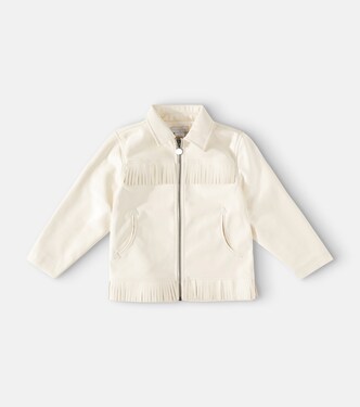Fringed faux leather jacket | Stella McCartney Kids