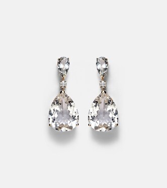 Boucles d'oreilles Sophia en or 14 ct, diamants et topaze | Mateo