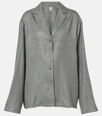 Monogram flannel pajama shirt | Toteme