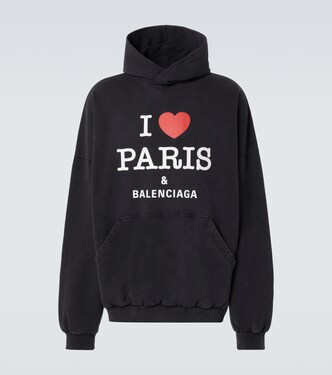 I Love Paris faded cotton hoodie | Balenciaga