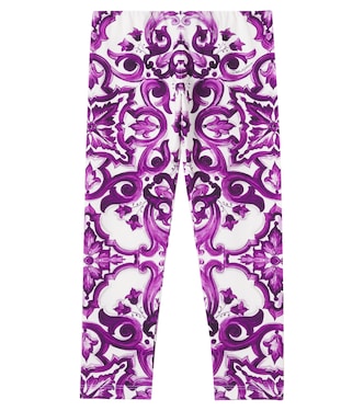 Majolica cotton-blend leggings | Dolce&Gabbana Kids