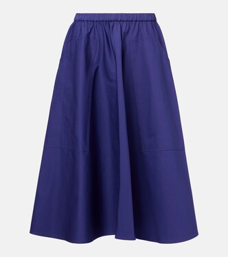 High-rise cotton midi skirt | Vince