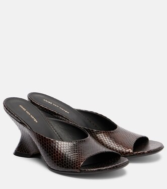 Wedge-Pantoletten 75 aus Leder | Dries Van Noten