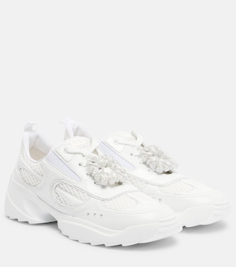 Viv' On The Run leather-trimmed sneakers | Roger Vivier