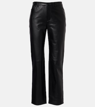 Leather cropped straight pants | Vince