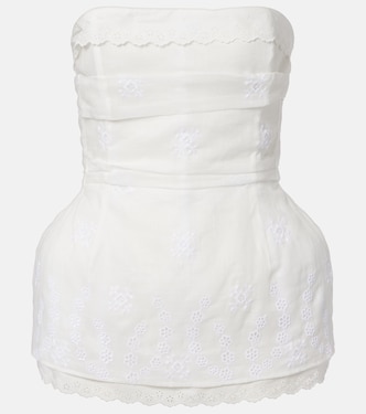 Scalloped cotton-blend bandeau top | Magda Butrym