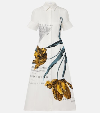 Printed cotton-blend shirt dress | Erdem