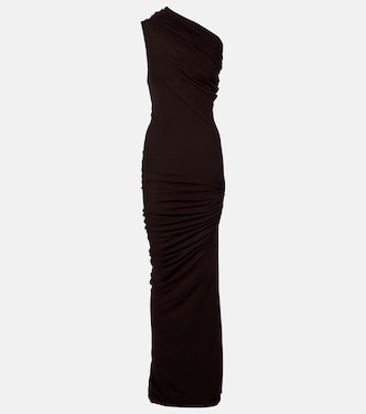 One-shoulder cotton-blend jersey gown | Entire Studios