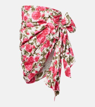 Floral bow-detail cotton miniskirt  | Chloé