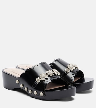 Embellished leather clogs | Simone Rocha