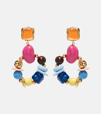 Seaglass beaded clip-on earrings | Oscar de la Renta