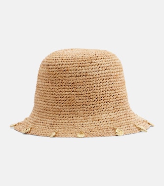 Embellished raffia bucket hat | Oséree