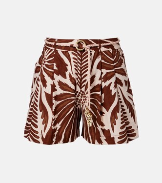 Chantal printed belted cotton shorts | Poupette St Barth