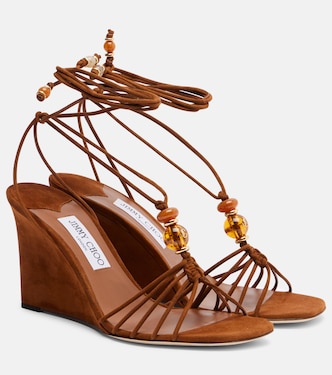 Verzierte Wedge-Sandalen Lova aus Veloursleder | Jimmy Choo