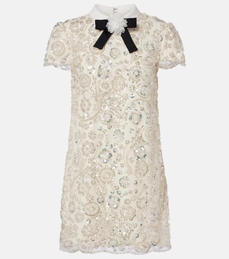 Bow-detail embellished minidress | Self-Portrait