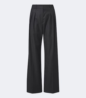 Pantaloni a gamba larga Sbiru in lana vergine | Loulou de Saison