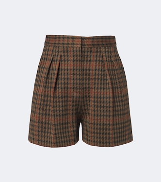 Shorts in lana e cotone a quadri | Max Mara
