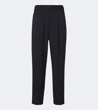 Pleated jacquard straight pants | Giorgio Armani