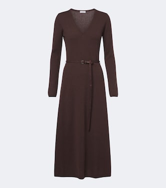 Monili belted cotton midi dress | Brunello Cucinelli