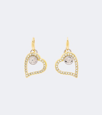 Medusa crystal-embellished drop earrings | Versace