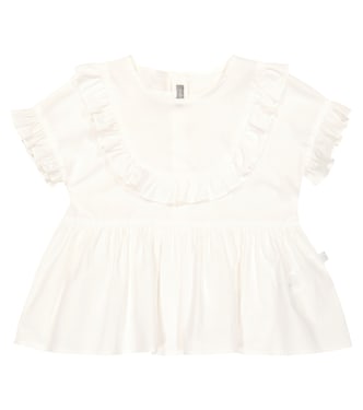 Ruffled cotton-blend poplin blouse | Il Gufo
