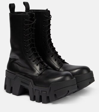 Bulldozer lace-up leather ankle boots | Balenciaga