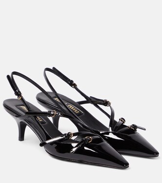 Patent leather slingback pumps | Miu Miu