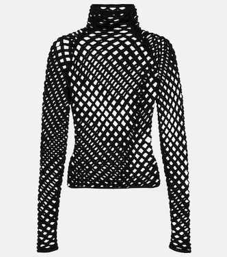 Open-knit turtleneck top | Alaïa