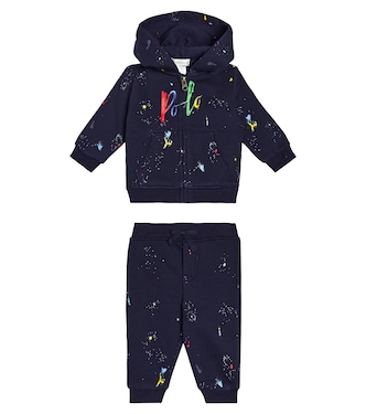 Baby cotton-blend hoodie and sweatpants set | Polo Ralph Lauren Kids
