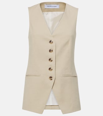 Liff linen-blend vest | Veronica Beard