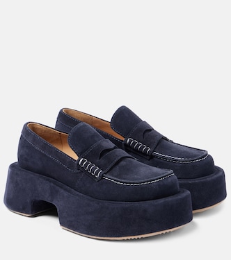 Suede platform penny loafers | JW Anderson