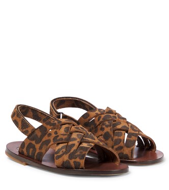 Leopard-print suede sandals | PèPè