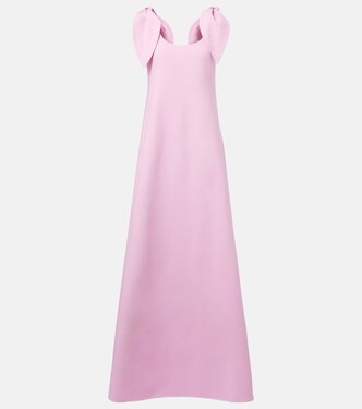 Bow-detail wool-blend maxi dress | Oscar de la Renta
