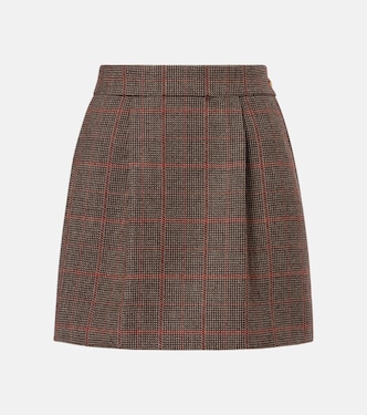 Minifalda de lana virgen a cuadros | Chloé