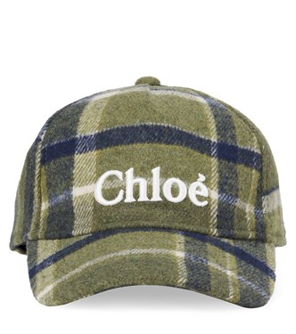 Embroidered plaid baseball cap | Chloé Kids