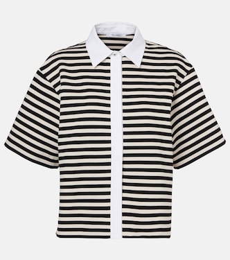 Wilson striped poplin-trimmed jersey shirt | Max Mara