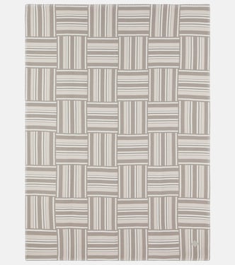 Intarsia striped wool and cashmere throw | Loro Piana
