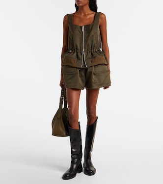sacai 24ss Suiting Shorts カーキ３ Technical twill shorts in green - Sacai | Mytheresa
