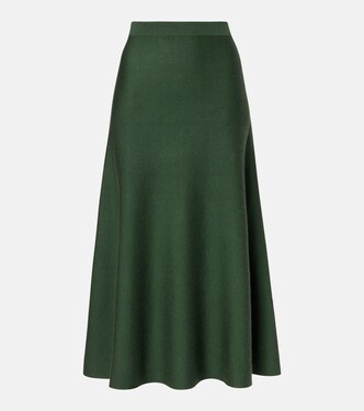Freddie wool, cashmere, and silk midi skirt | Gabriela Hearst